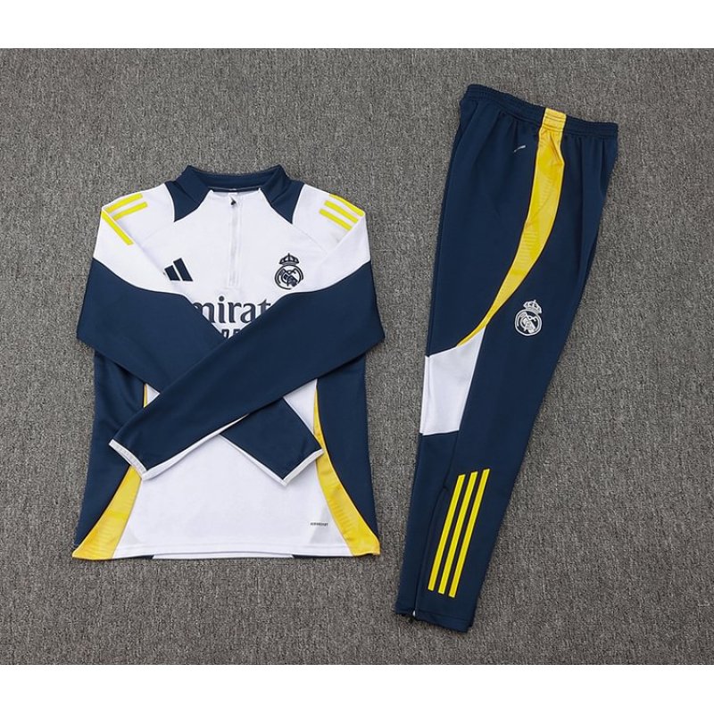 24/25 Real Madrid half-pulled training suit white Jersey