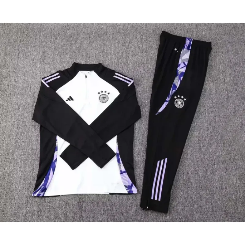 2022 France Half-Pull Training Suit White Football Shirt Set