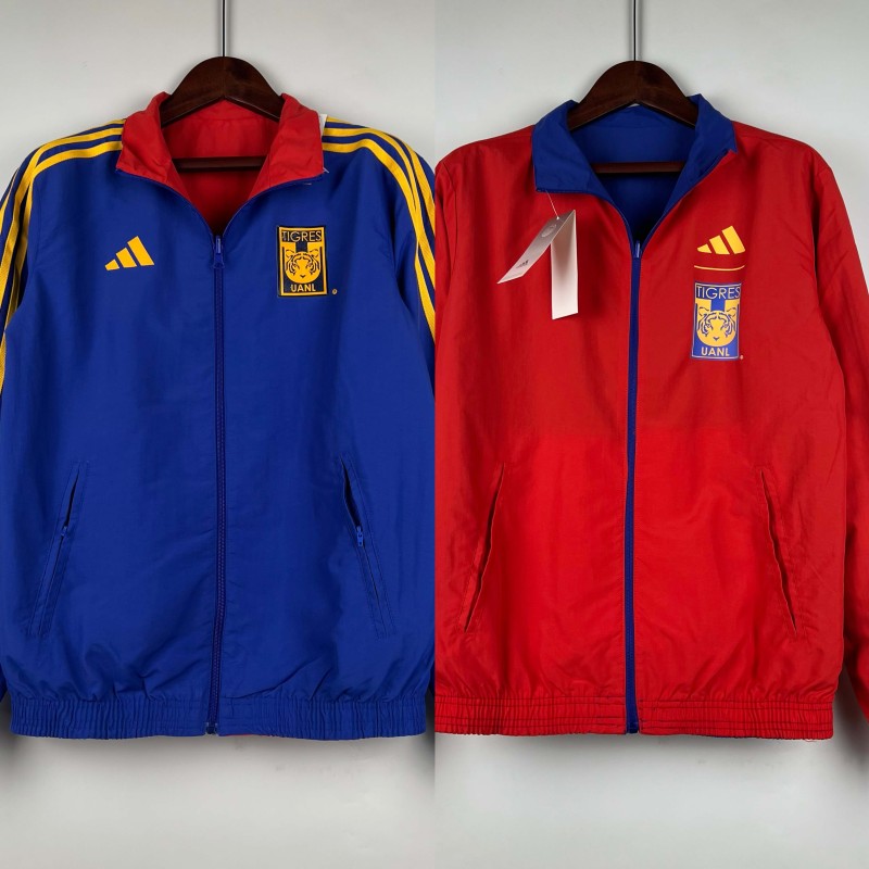 2023/2024 Tigres Reversible WindbreakerBlue-redSoccer Jersey 1:1 Thai Quality