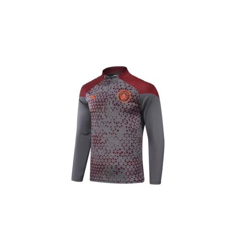 2023/2024 Manchester City Half-Pull Training Suit Gray Football Shirt 1:1 Thai Quality Set