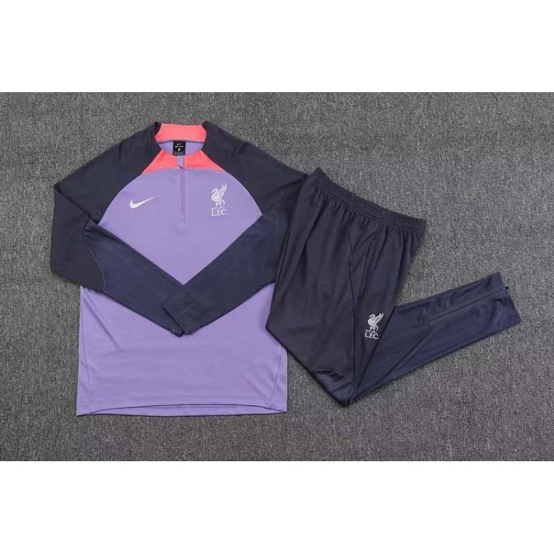 2023 Liverpool Half-Pull Training Suit Purple Jersey 1:1 Thai Quality Set