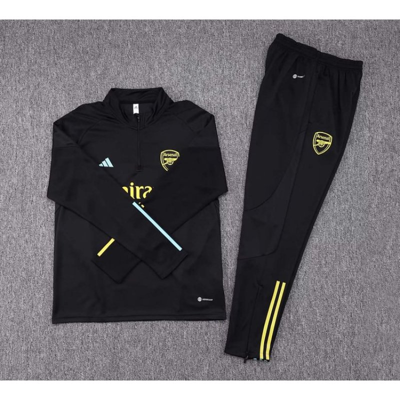 2023/2024 Arsenal Half-Pull Training Suit black Football Shirt 1:1 Thai Quality Set