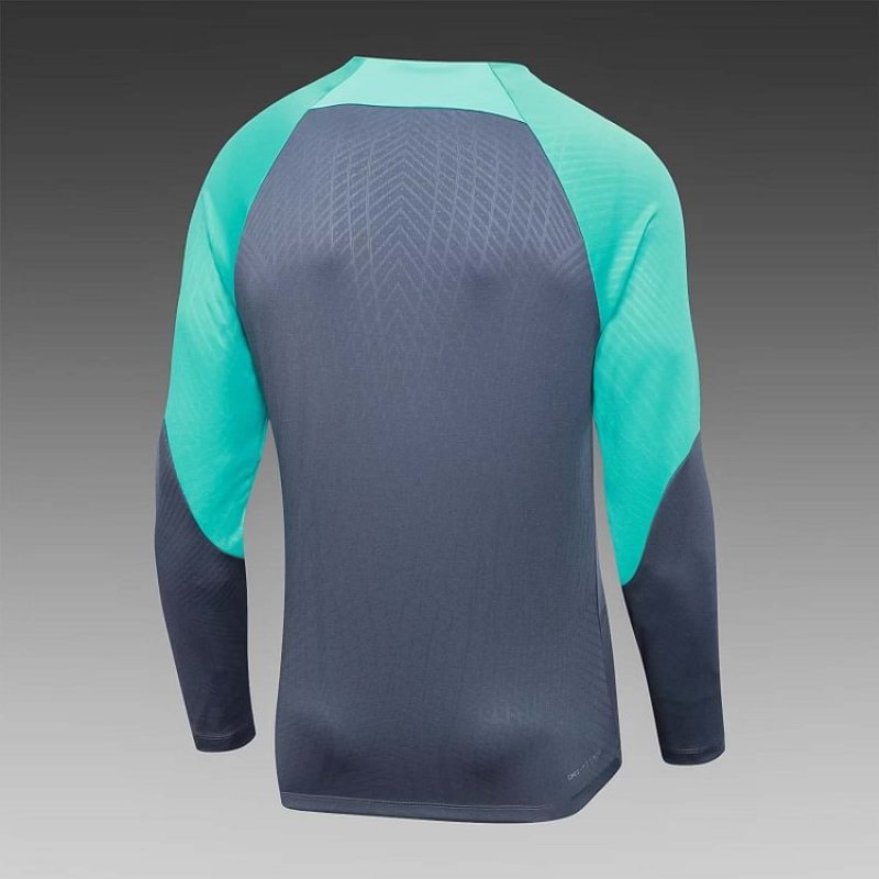 2023/2024 Barcelona Half-Pull Training Suit Green-Gray Jersey Set